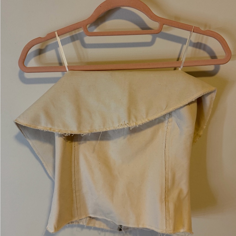 Zara Cream Denim Top